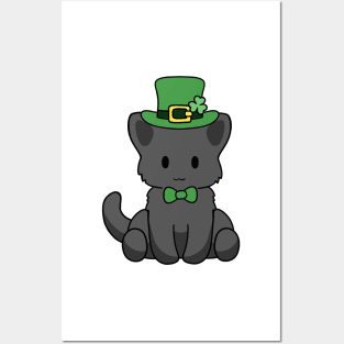 St Patrick Black Kitty Posters and Art